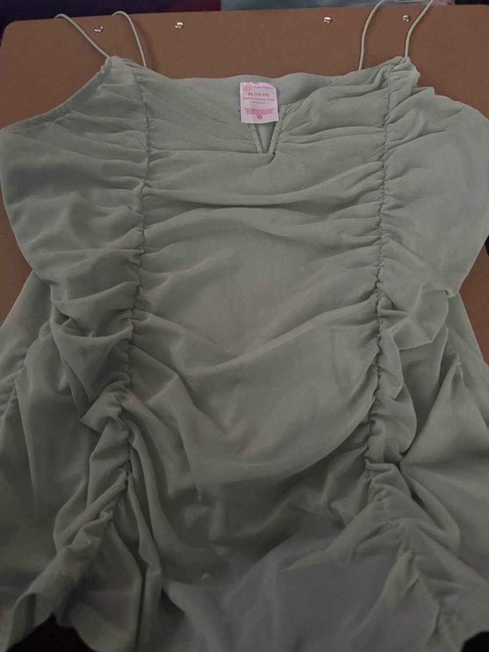 NOBO Sage Green Ruched Spaghetti Strap Tank Top